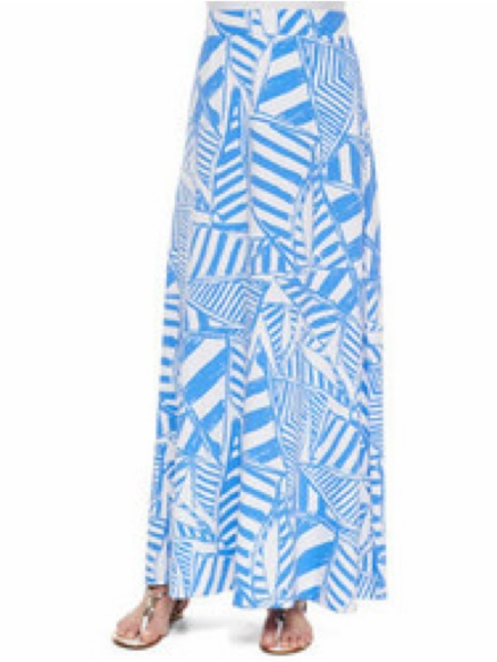 Lilly Pulitzer Ladies Nola Maxi Skirt in Bay Blue Yacht Sea. Medium. Sailboats.